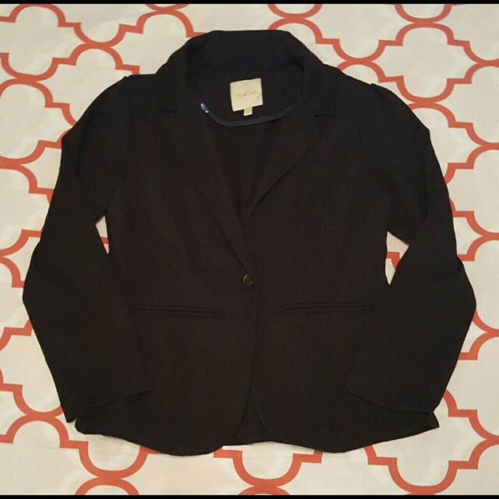 ModCloth work blazer black L flared cute office